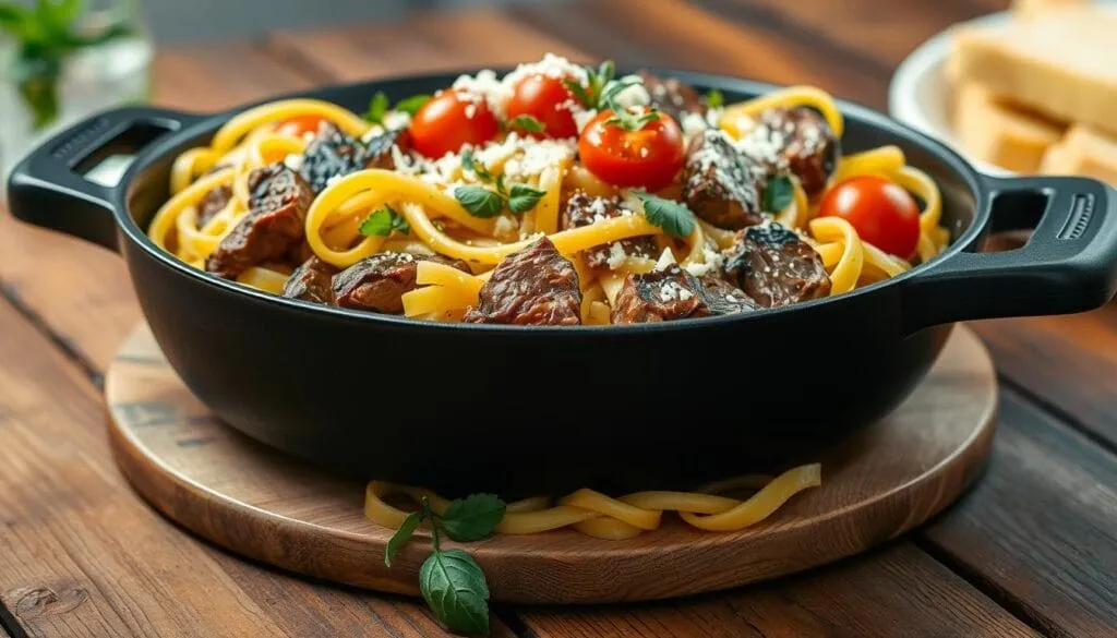 One-Pan Garlic Butter Steak Pasta