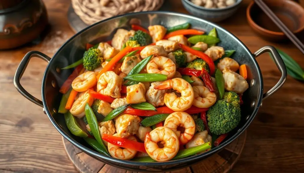 chicken and shrimp stir fry