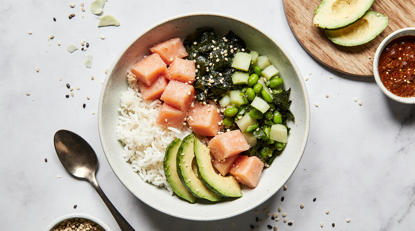 How to make a salmon poke bowl 1