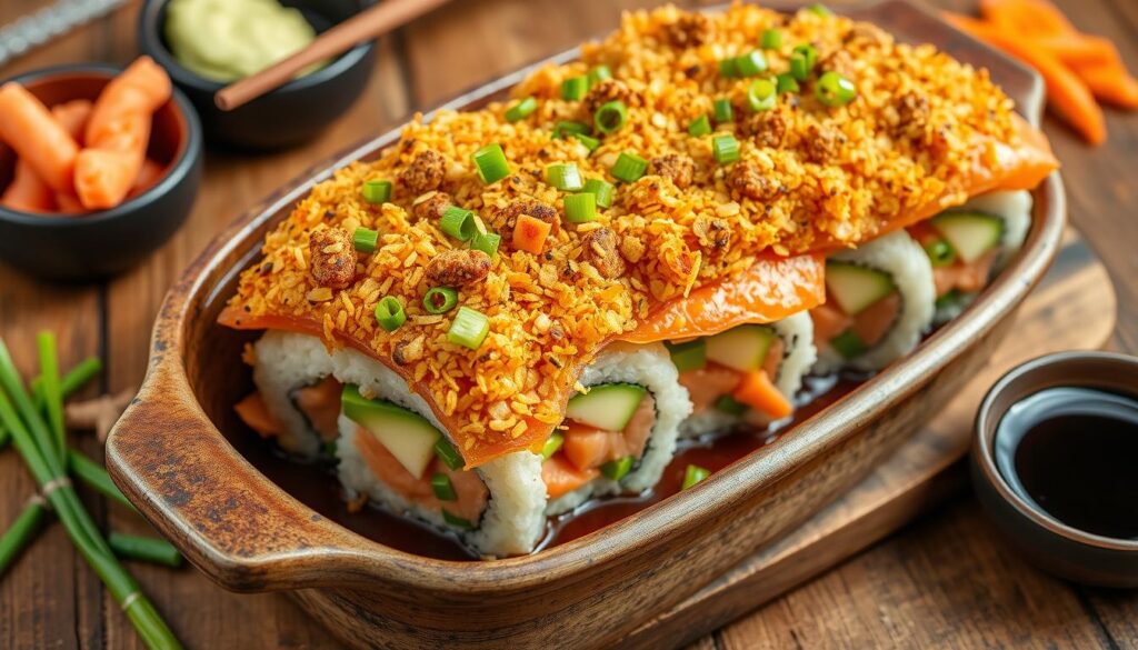 salmon sushi bake recipe