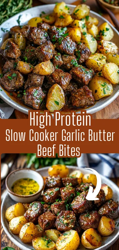 Slow Cooker Garlic Butter Beef Bites: High Protein Dinner