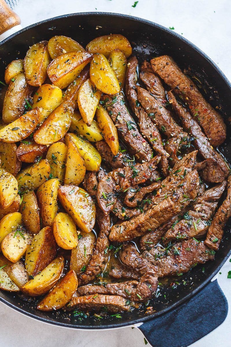 Garlic Butter Steak and Potatoes Skillet