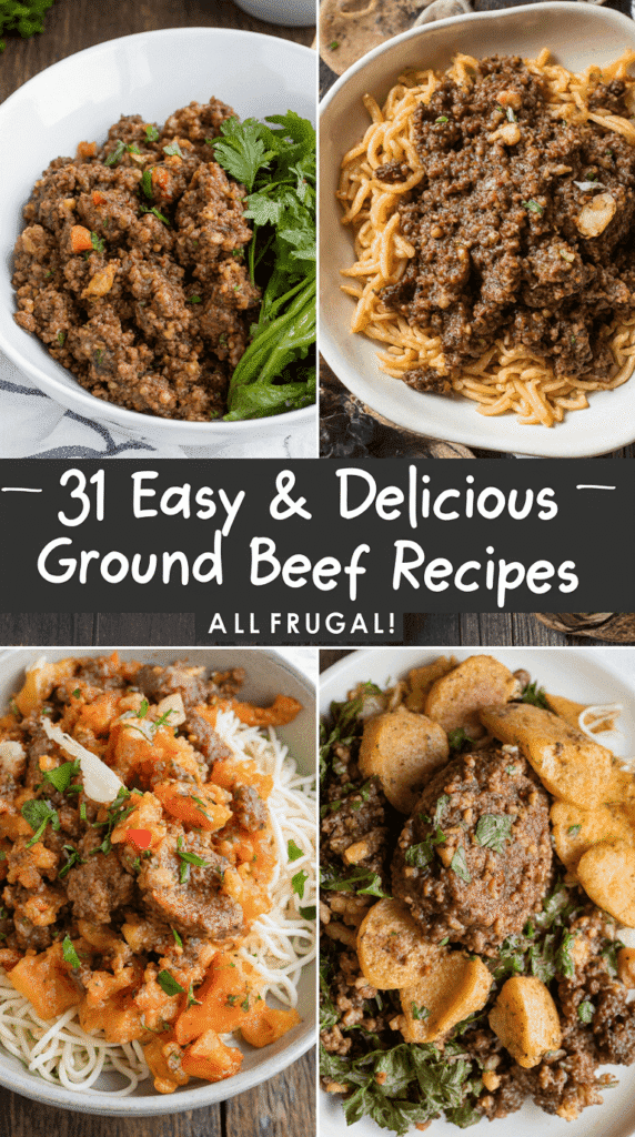 31 Easy & Delicious Ground Beef Recipes (all frugal meals!)
