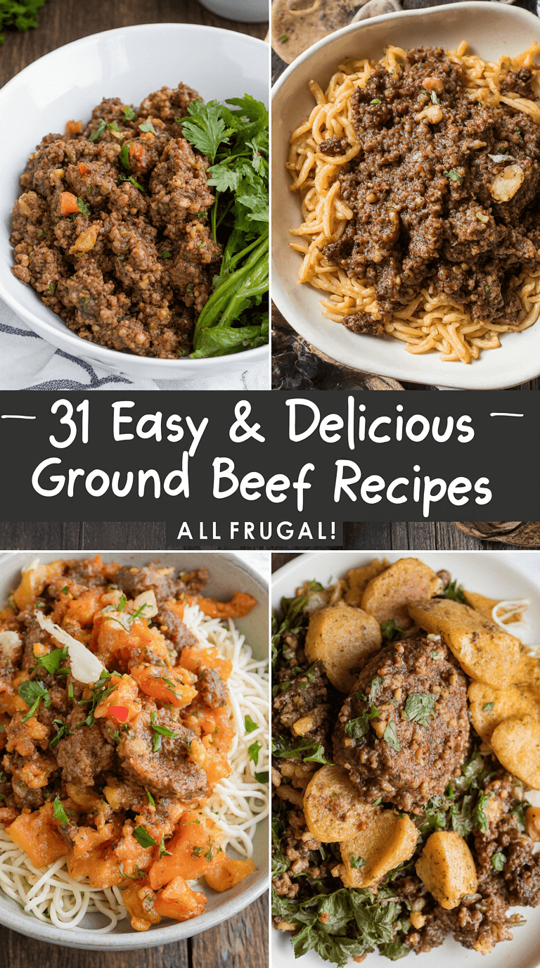 31 Easy & Delicious Ground Beef Recipes (all frugal meals!)