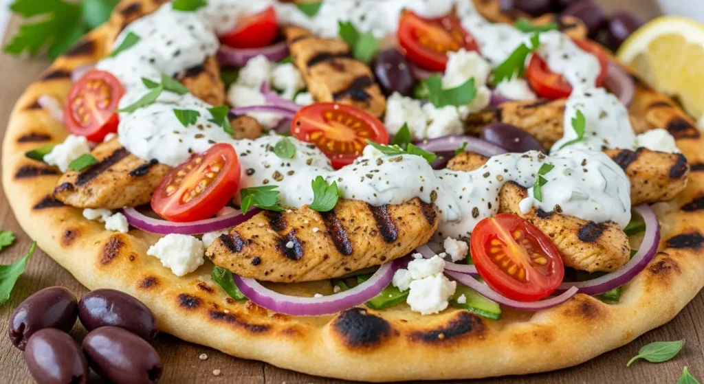 Greek Chicken Flatbread