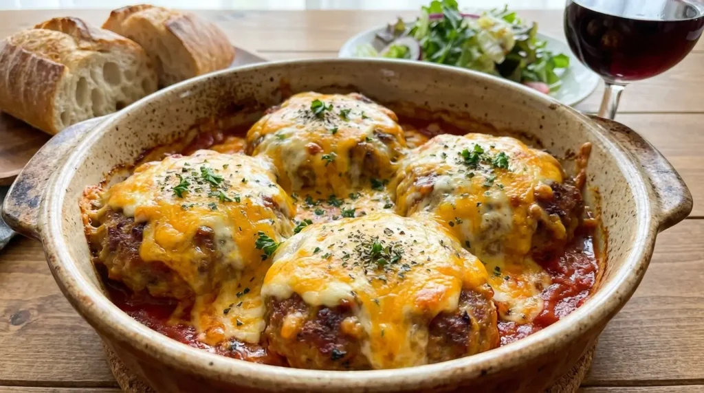 Cheesy Baked Meat Patties